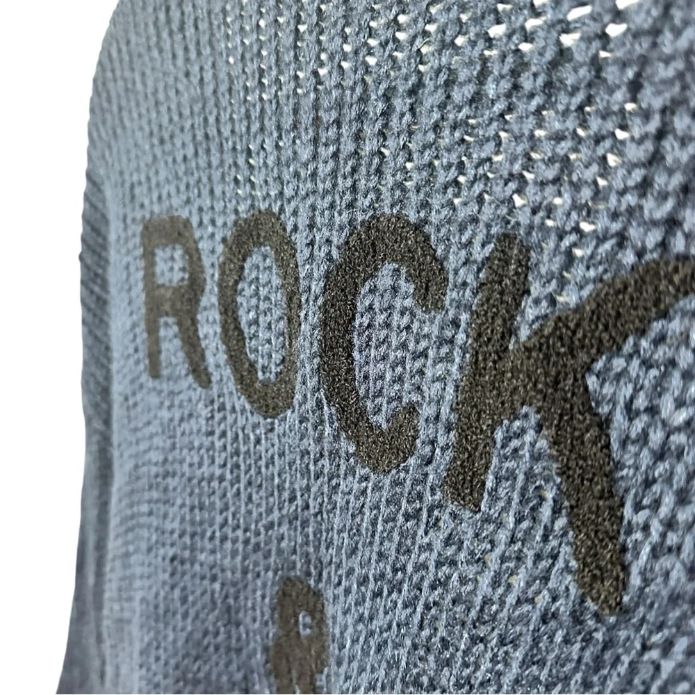 Rock & Love Women's Blue Cardigan Size Small Oversized Warm & Comfy Blue & Black - Picture 10 of 13